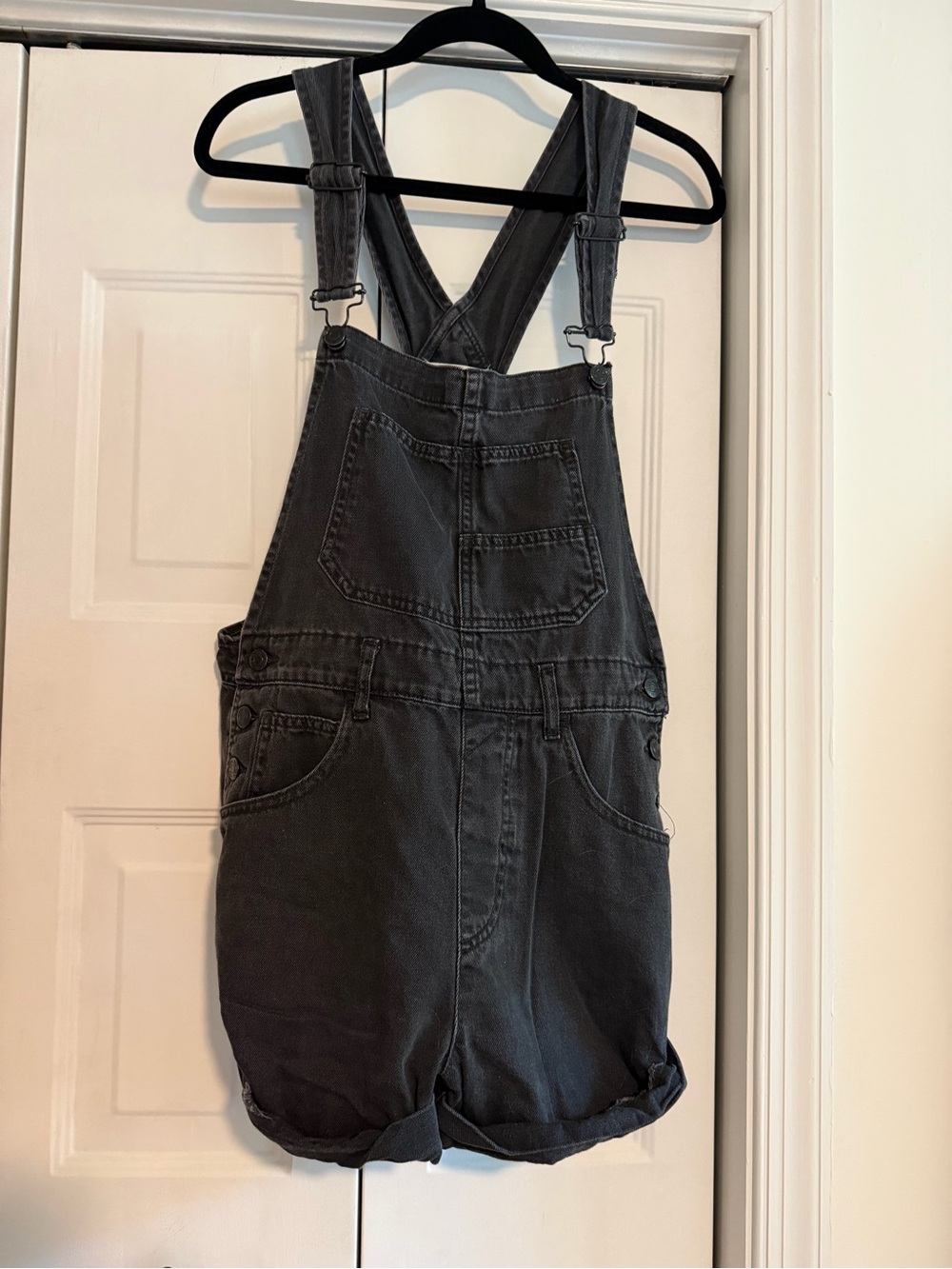 We The Free Washed Black Denim Overalls